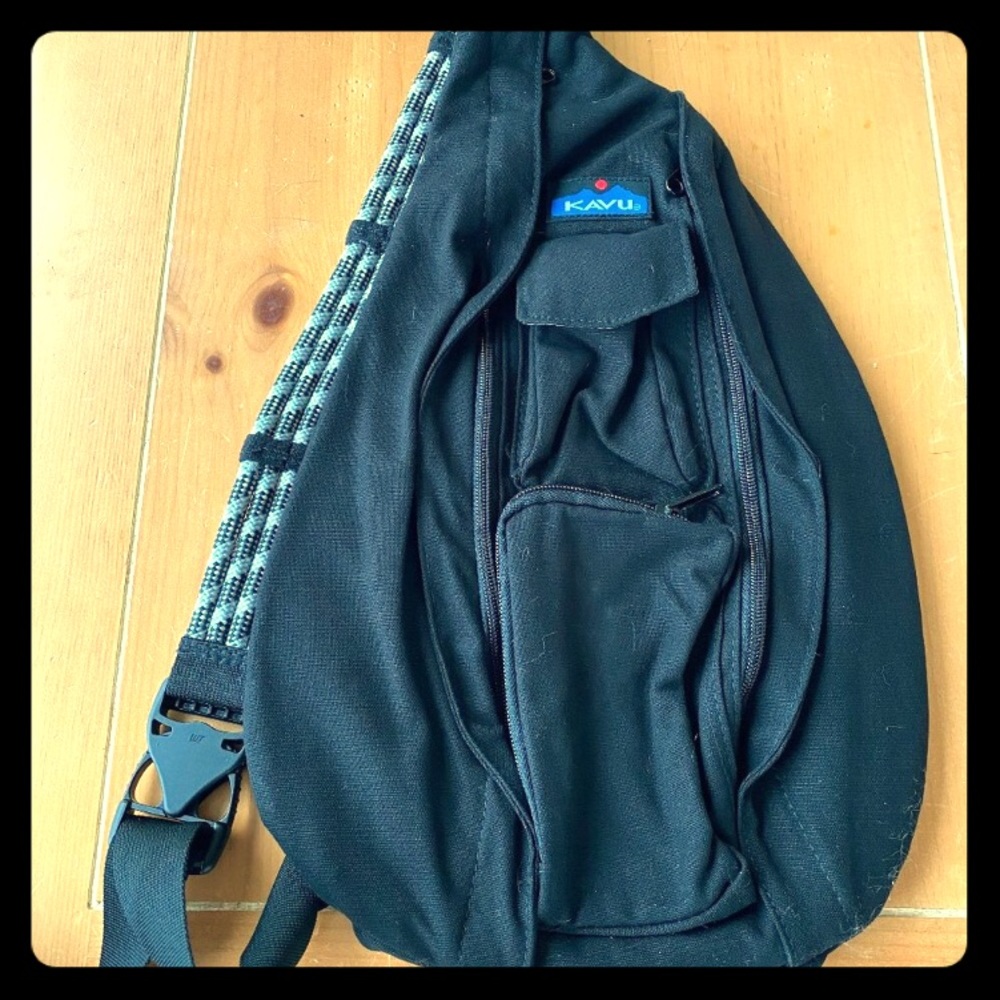 KAVU Black Rope Sling Bag